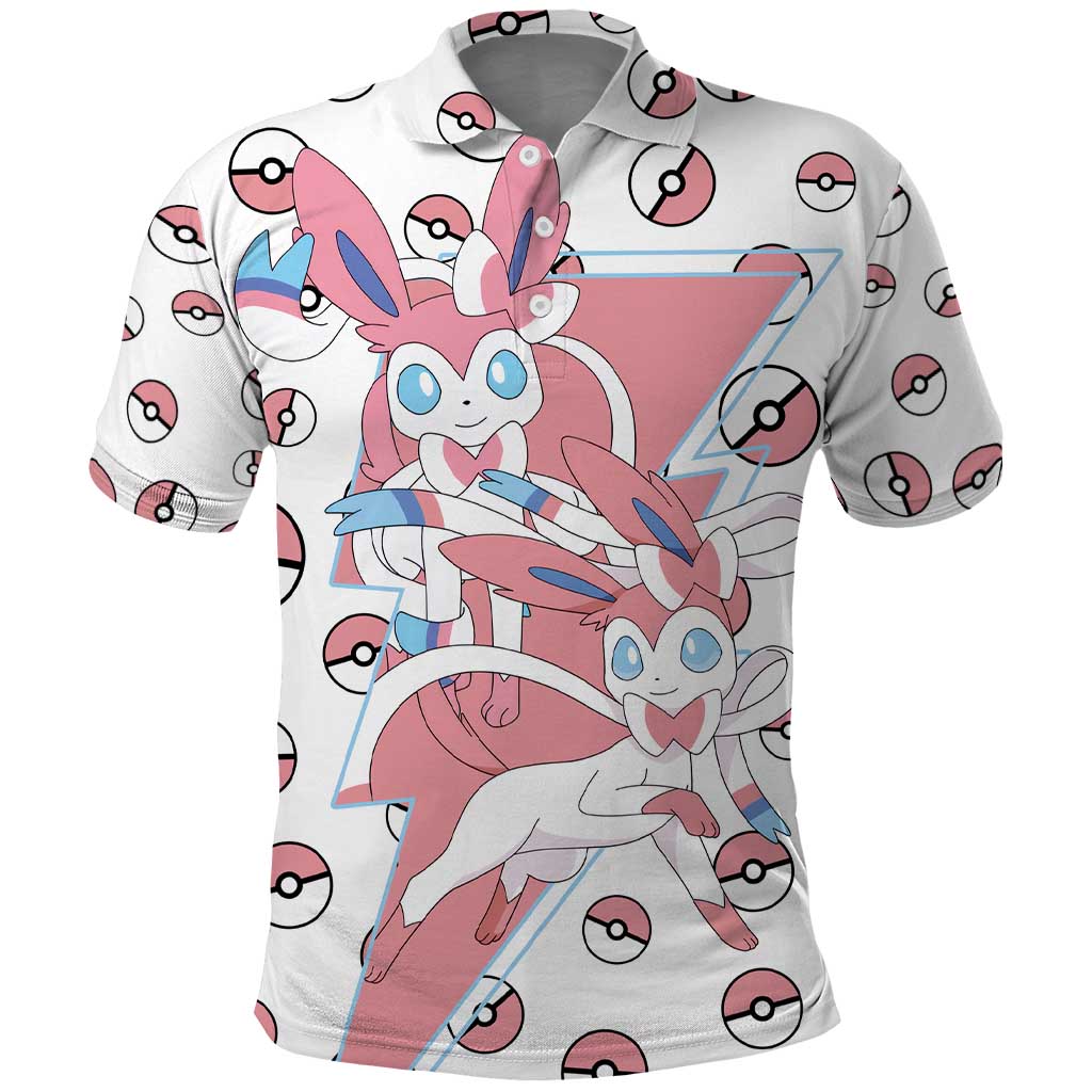 Sylveon - Poke Ball Polo Shirt Anime Style