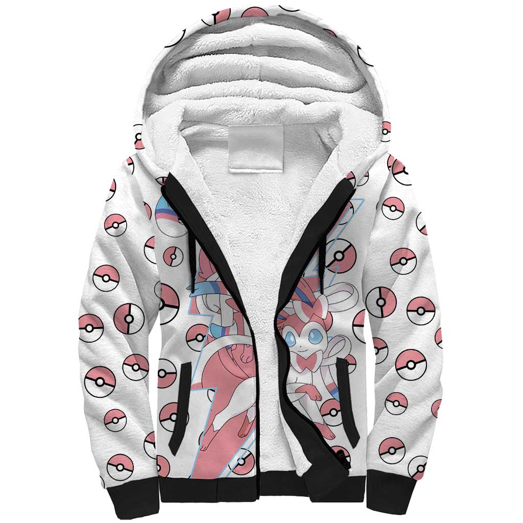 Sylveon - Poke Ball Sherpa Hoodie Anime Style