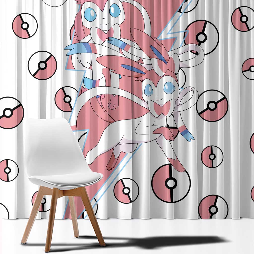Sylveon - Poke Ball Window Curtain Anime Style