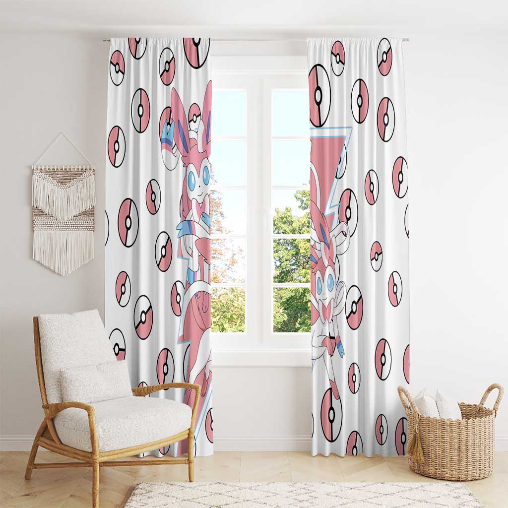 Sylveon - Poke Ball Window Curtain Anime Style