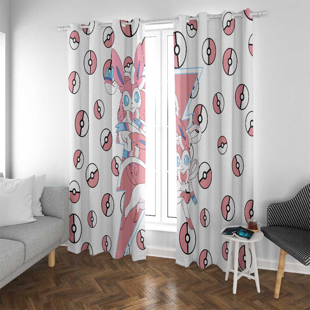 Sylveon - Poke Ball Window Curtain Anime Style