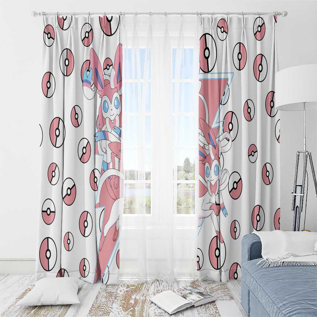 Sylveon - Poke Ball Window Curtain Anime Style