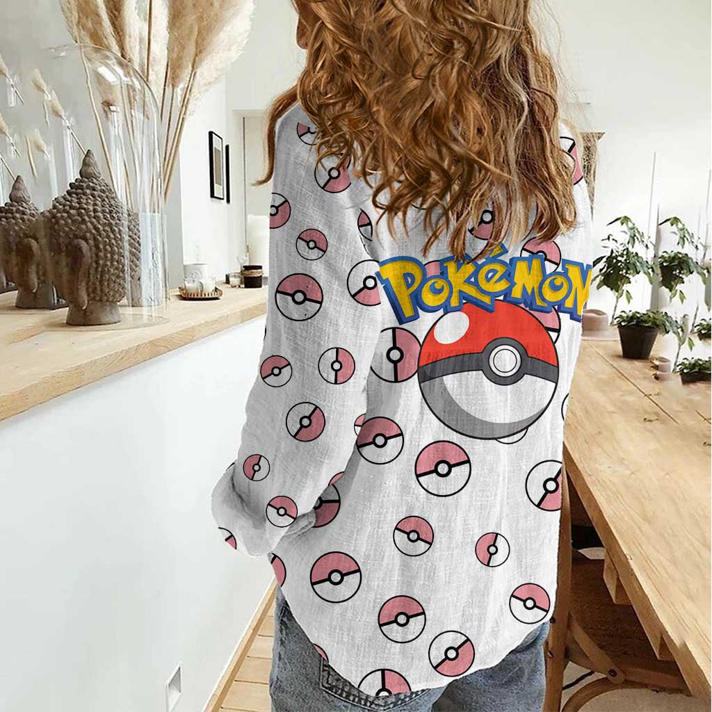 Sylveon - Poke Ball Women Casual Shirt Anime Style
