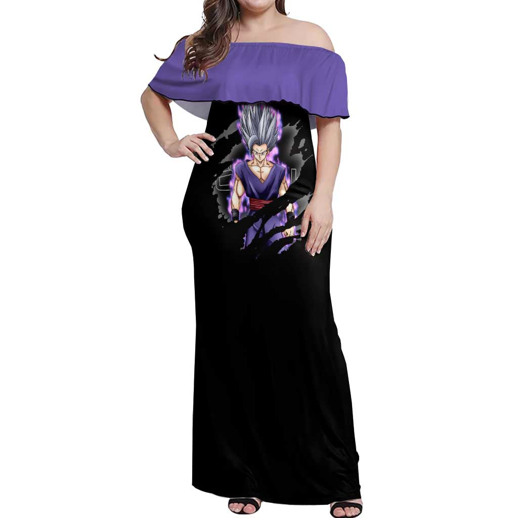 Son Gohan - Dragon Ball Off Shoulder Maxi Dress Anime Style