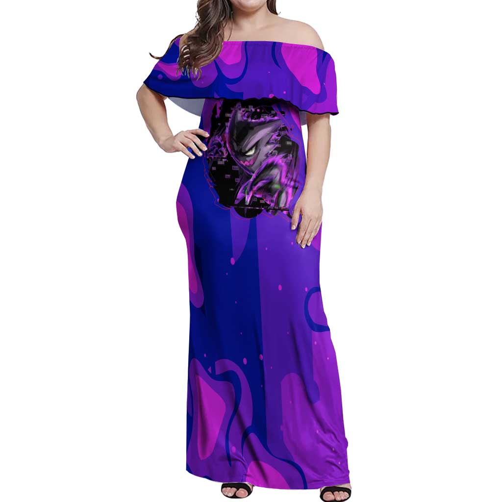 Gengar - Poke Off Shoulder Maxi Dress Anime Style