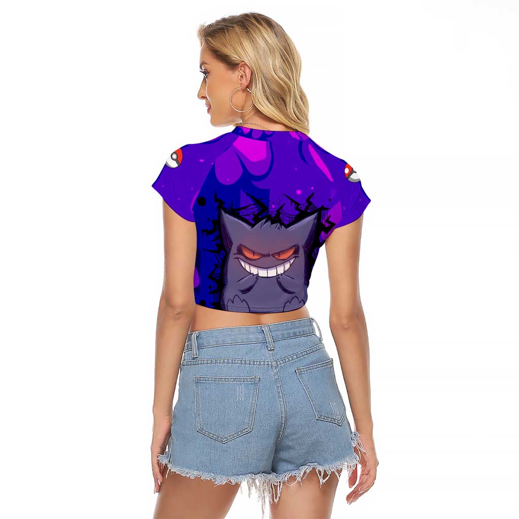 Gengar - Poke Raglan Cropped T Shirt Anime Style