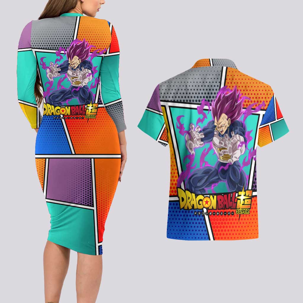 - Dragon Ball Couples Matching Long Sleeve Bodycon Dress and Hawaiian Shirt Anime Style