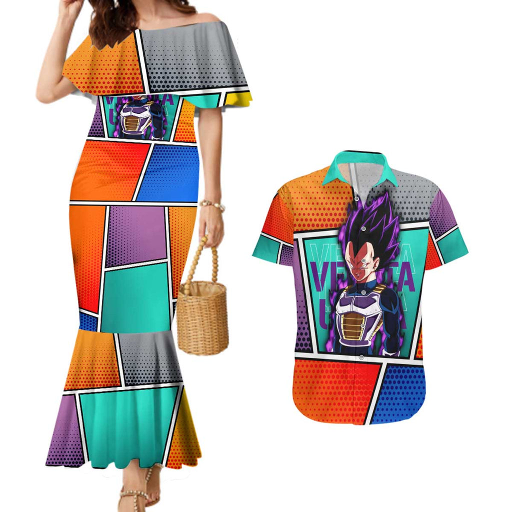 - Dragon Ball Couples Matching Mermaid Dress and Hawaiian Shirt Anime Style