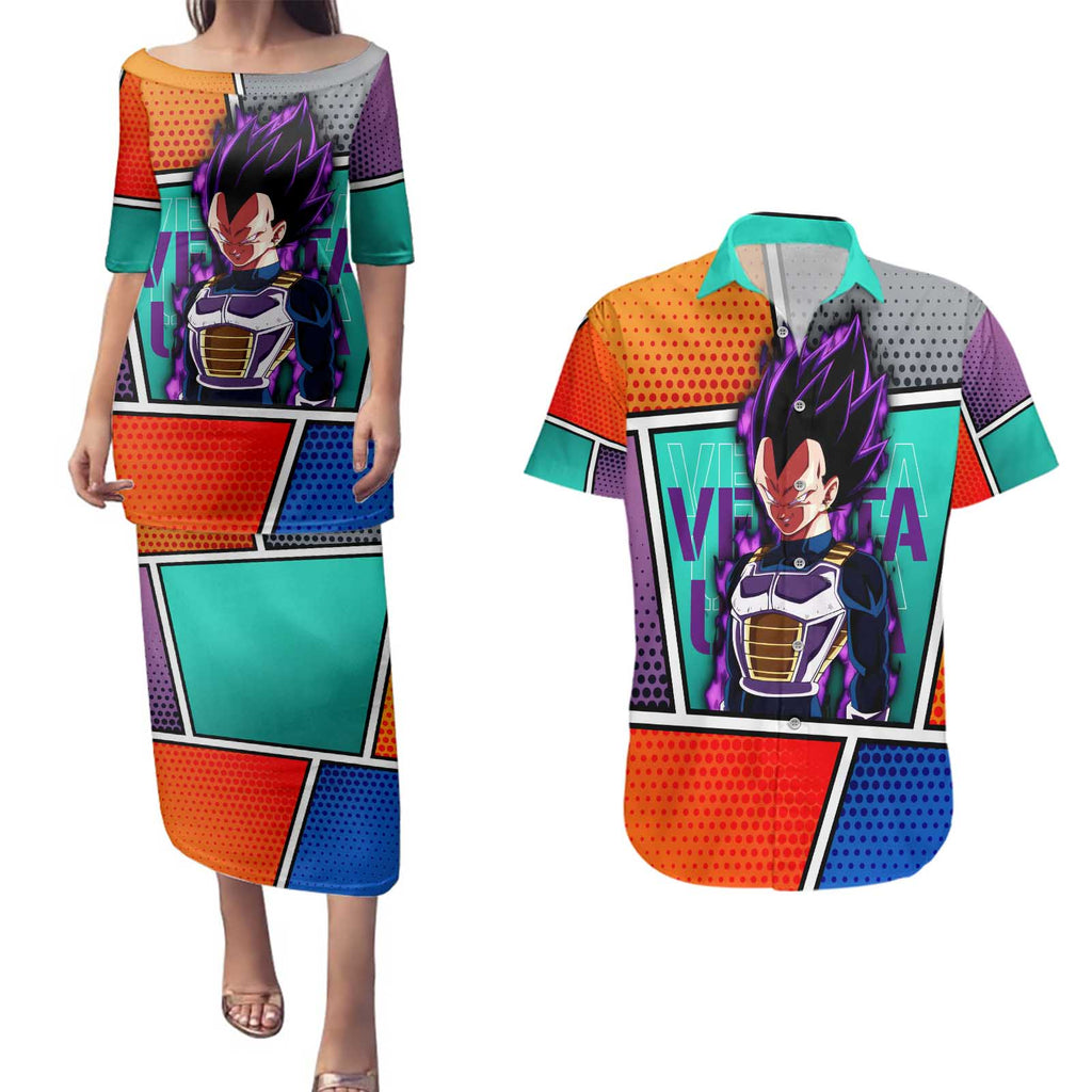 - Dragon Ball Couples Matching Puletasi and Hawaiian Shirt Anime Style