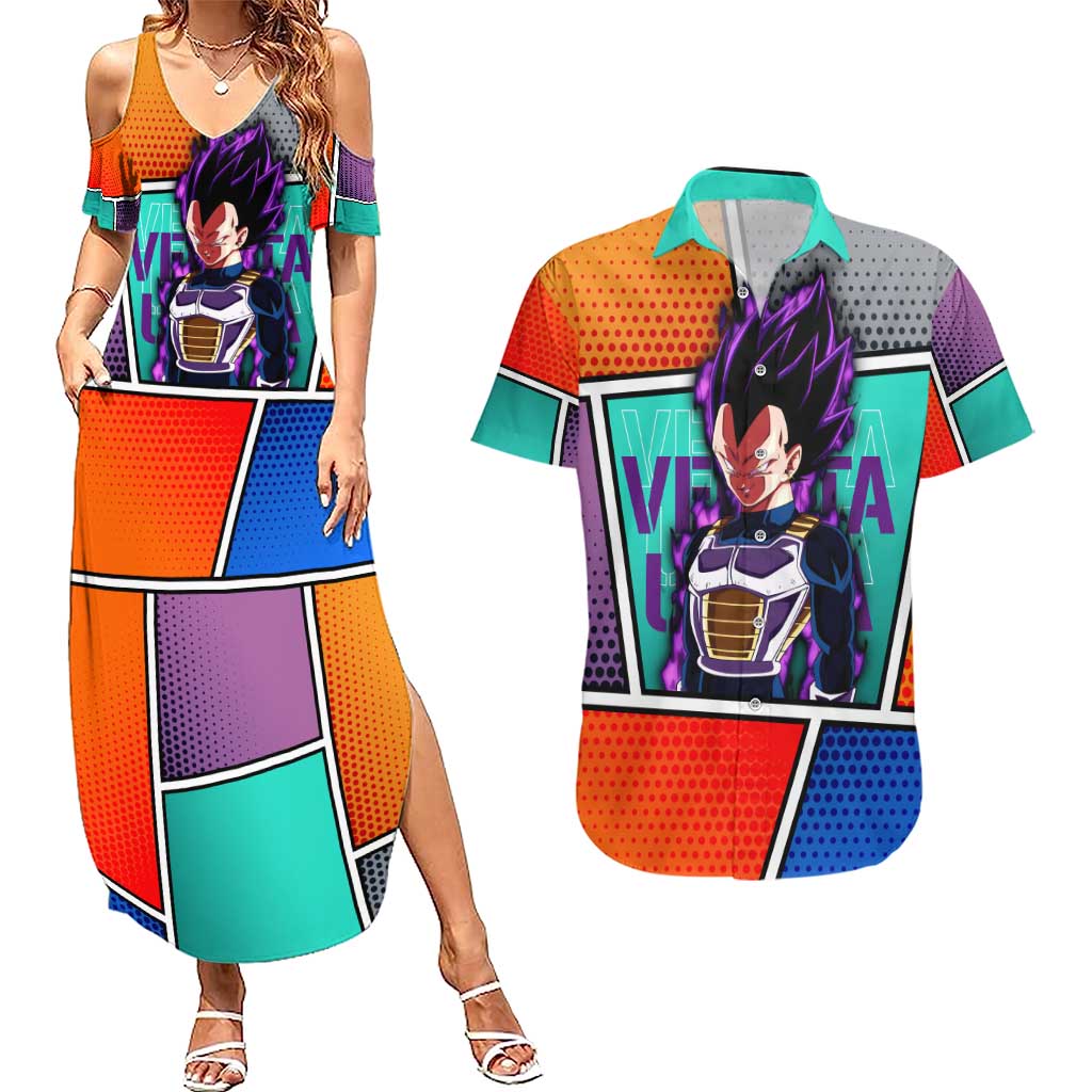 - Dragon Ball Couples Matching Summer Maxi Dress and Hawaiian Shirt Anime Style