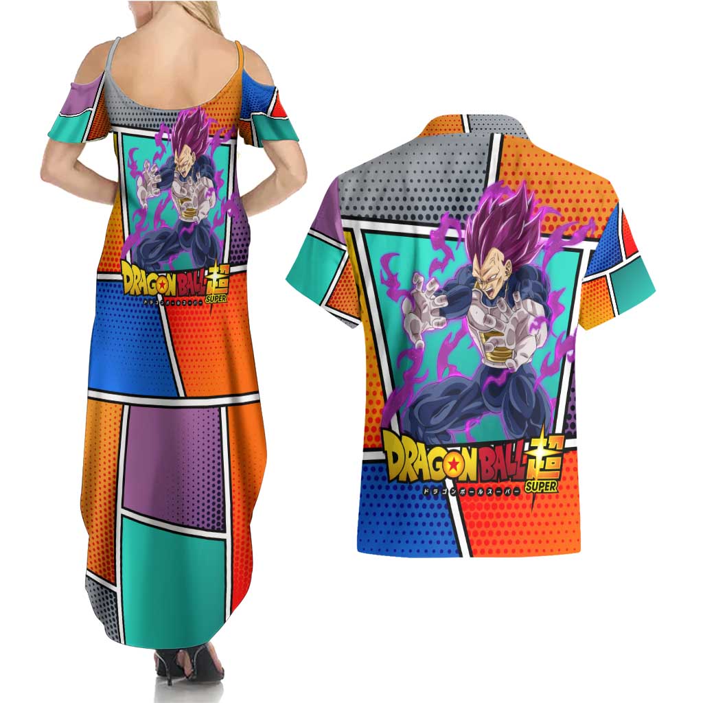 - Dragon Ball Couples Matching Summer Maxi Dress and Hawaiian Shirt Anime Style