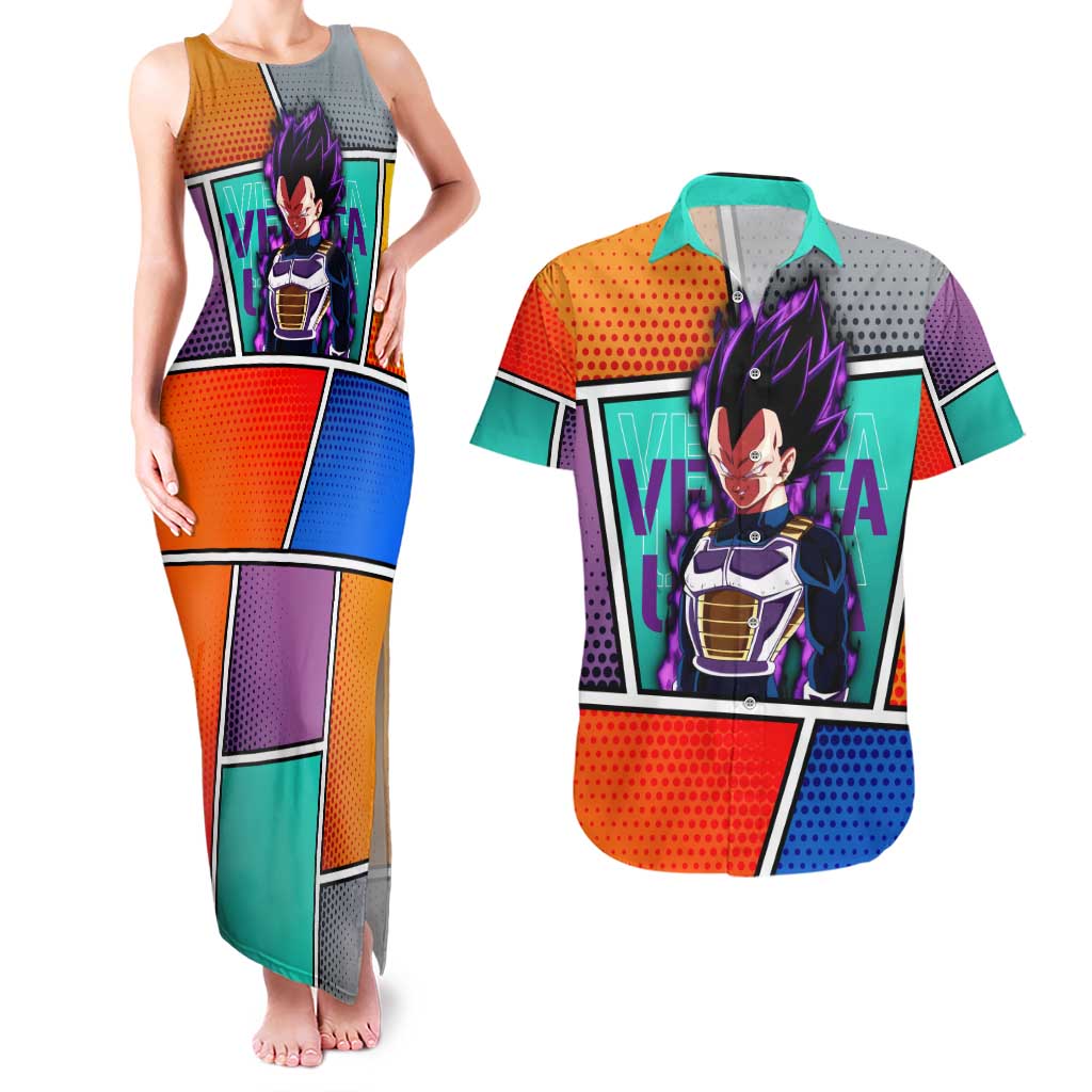 - Dragon Ball Couples Matching Tank Maxi Dress and Hawaiian Shirt Anime Style