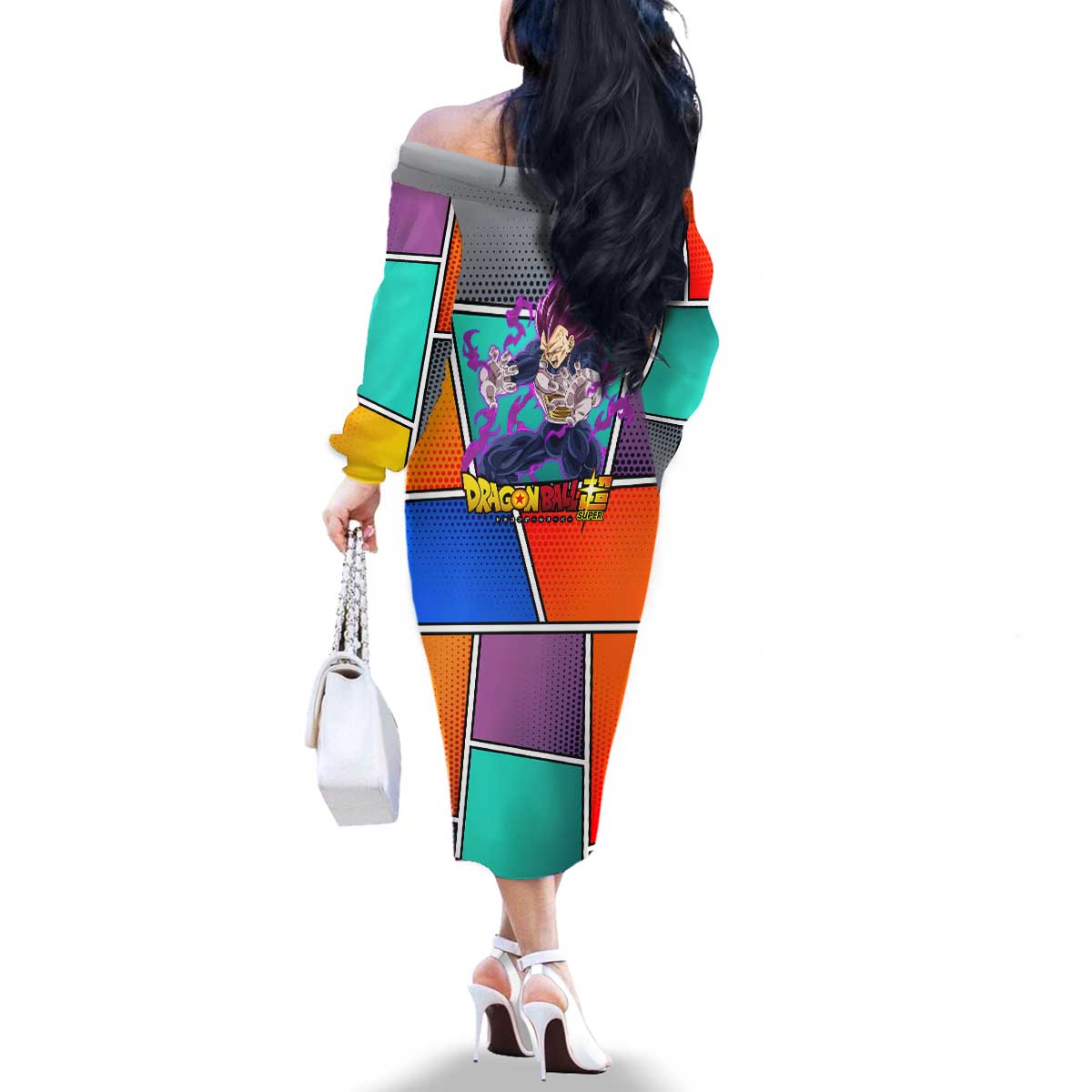 - Dragon Ball Family Matching Off The Shoulder Long Sleeve Dress and Hawaiian Shirt Anime Style