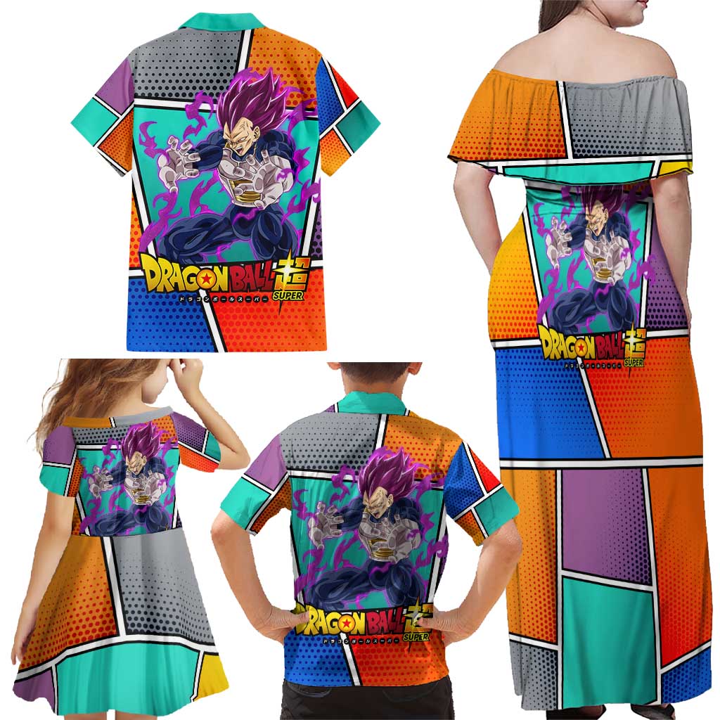 - Dragon Ball Family Matching Off Shoulder Maxi Dress and Hawaiian Shirt Anime Style