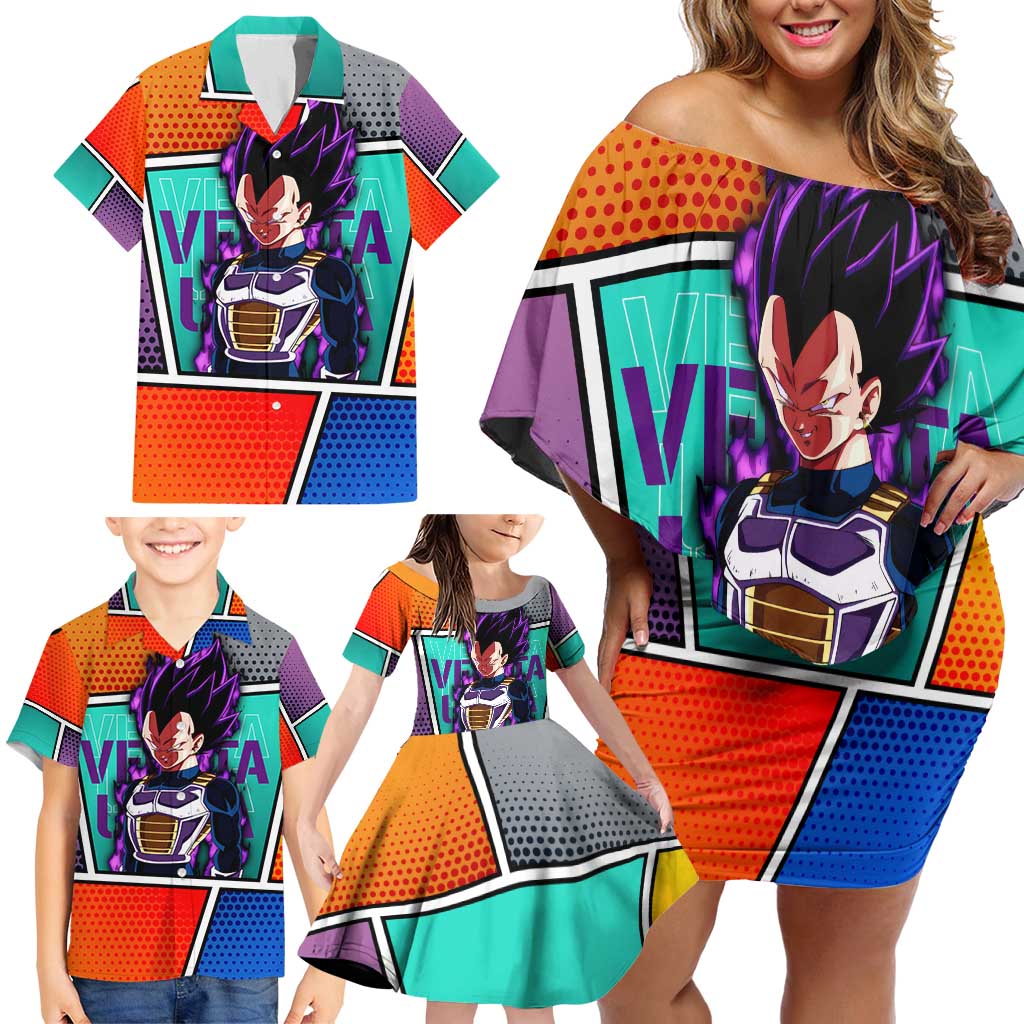 - Dragon Ball Family Matching Off Shoulder Short Dress and Hawaiian Shirt Anime Style