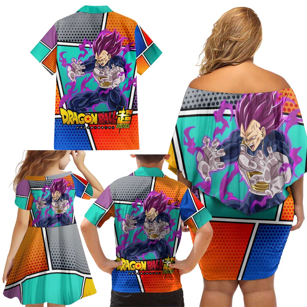 - Dragon Ball Family Matching Off Shoulder Short Dress and Hawaiian Shirt Anime Style