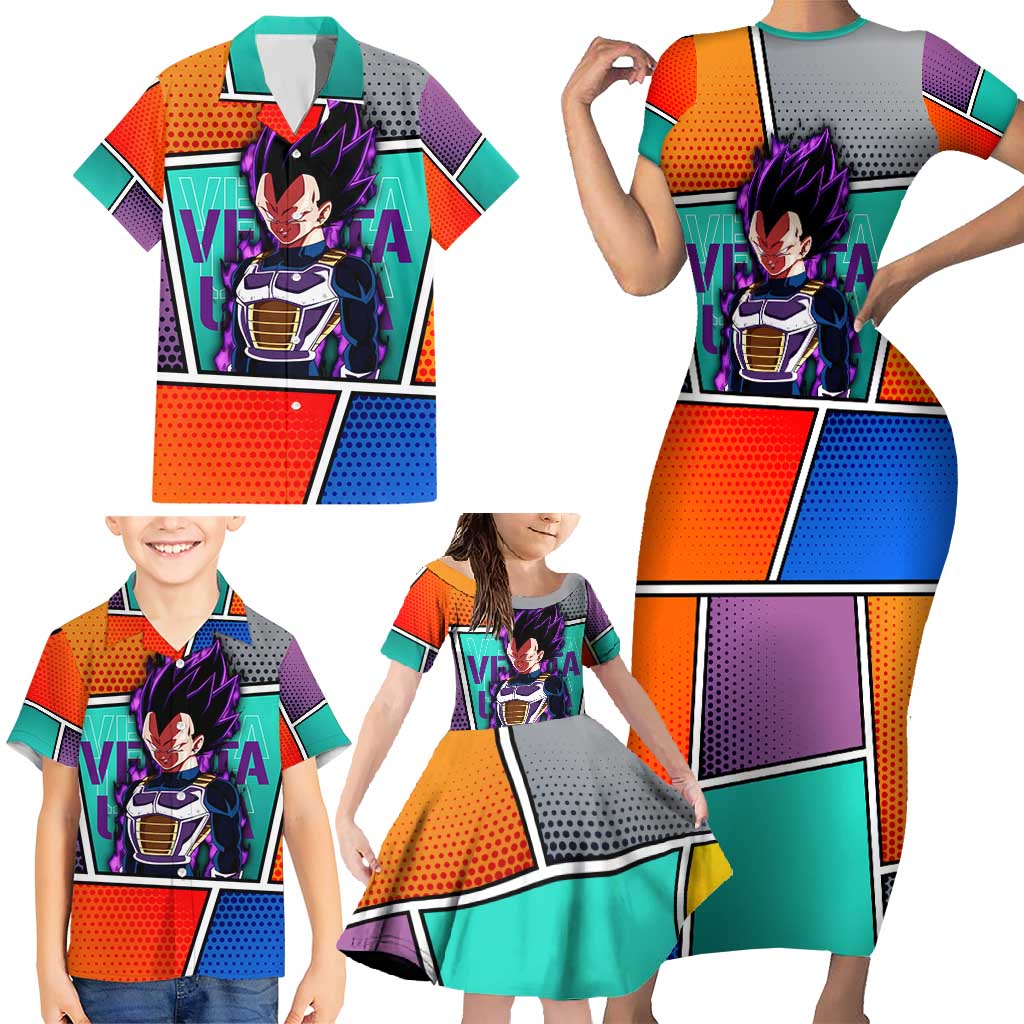 - Dragon Ball Family Matching Short Sleeve Bodycon Dress and Hawaiian Shirt Anime Style