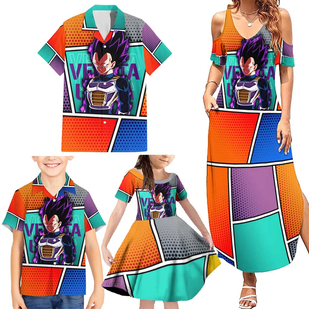- Dragon Ball Family Matching Summer Maxi Dress and Hawaiian Shirt Anime Style