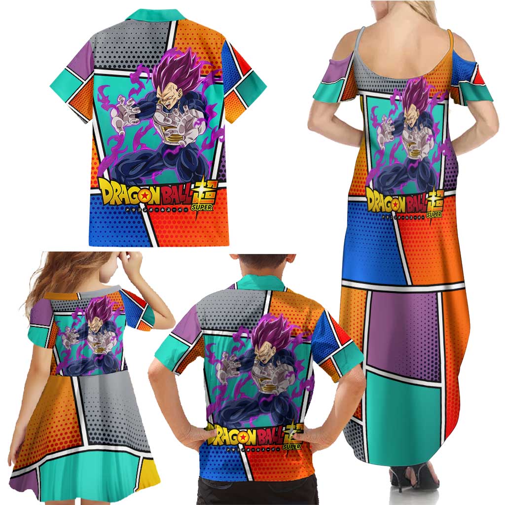 - Dragon Ball Family Matching Summer Maxi Dress and Hawaiian Shirt Anime Style