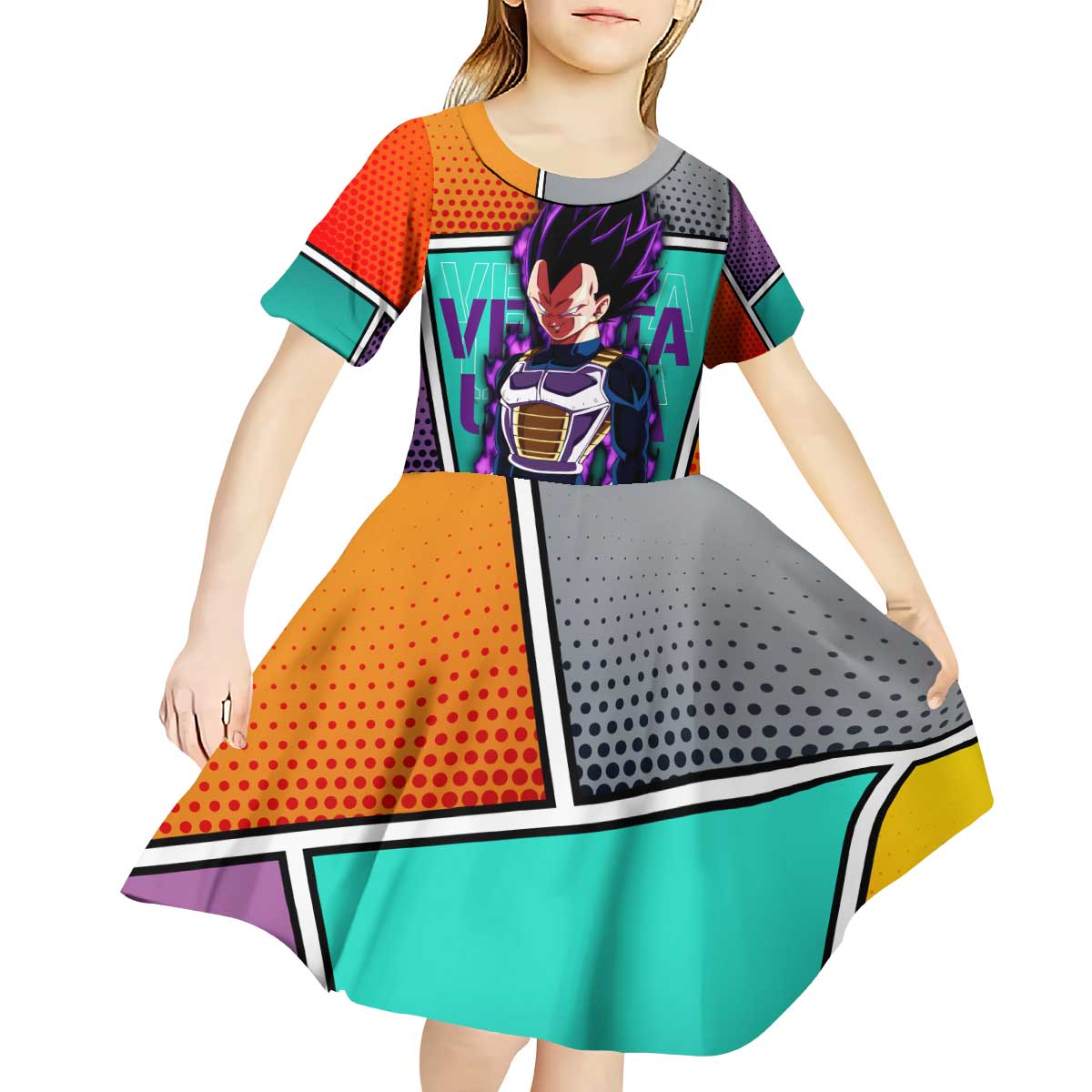 - Dragon Ball Kid Short Sleeve Dress Anime Style