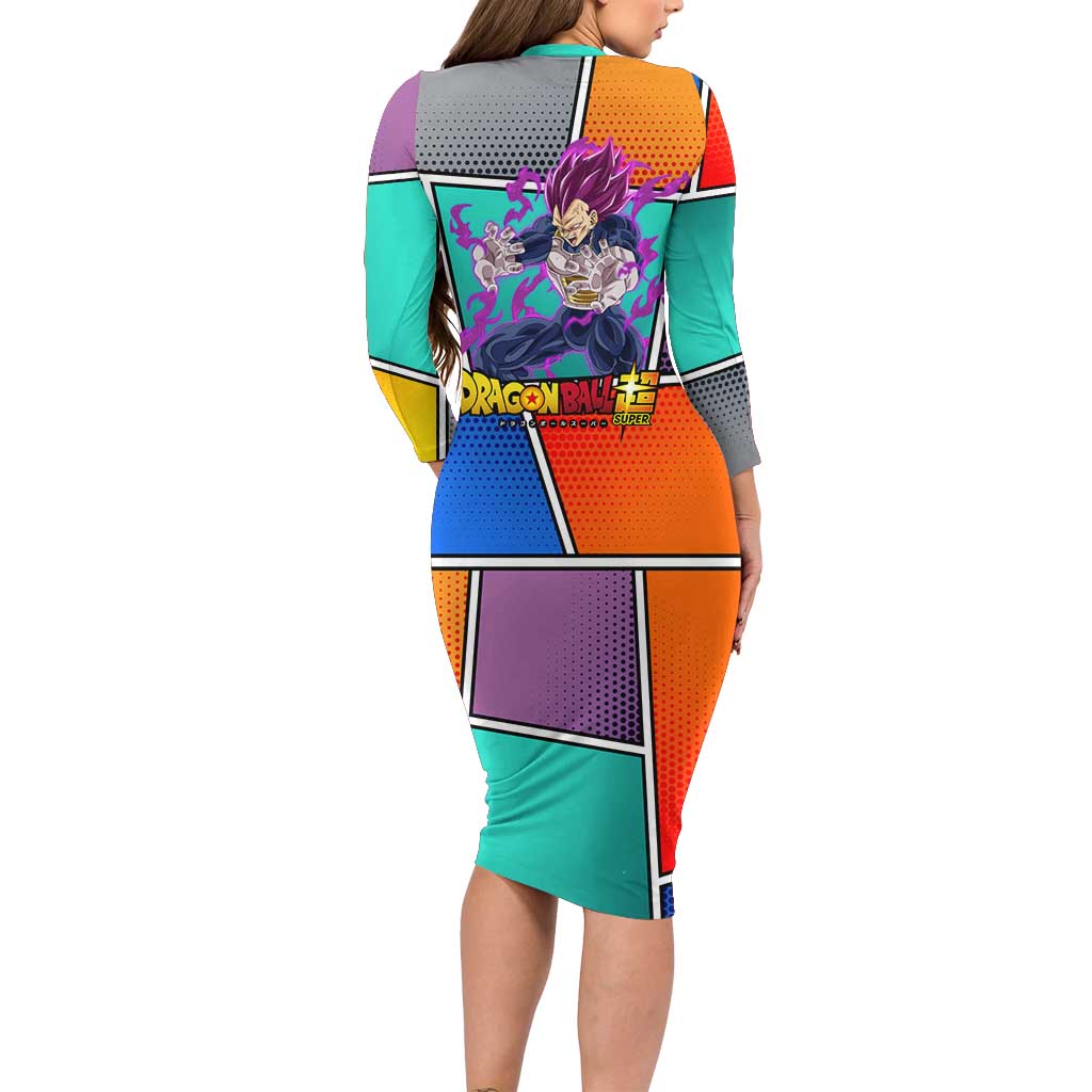 - Dragon Ball Long Sleeve Bodycon Dress Anime Style