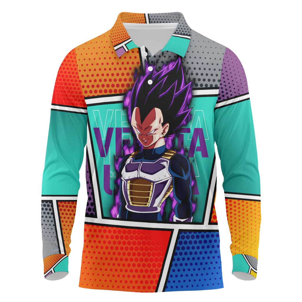 - Dragon Ball Long Sleeve Polo Shirt Anime Style
