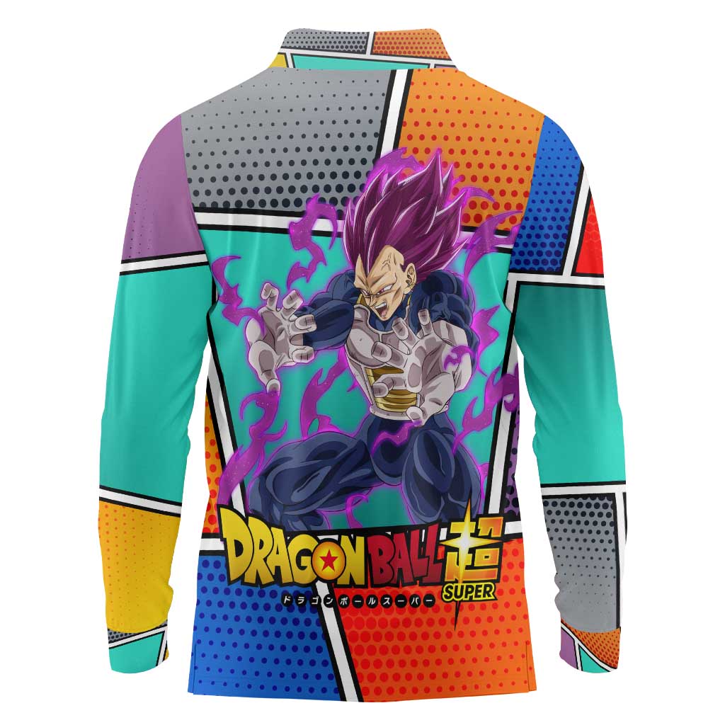 - Dragon Ball Long Sleeve Polo Shirt Anime Style