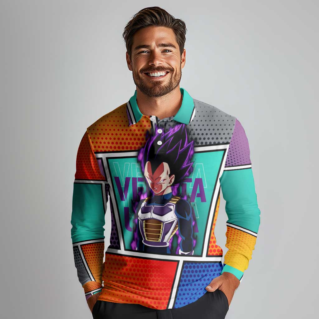 - Dragon Ball Long Sleeve Polo Shirt Anime Style