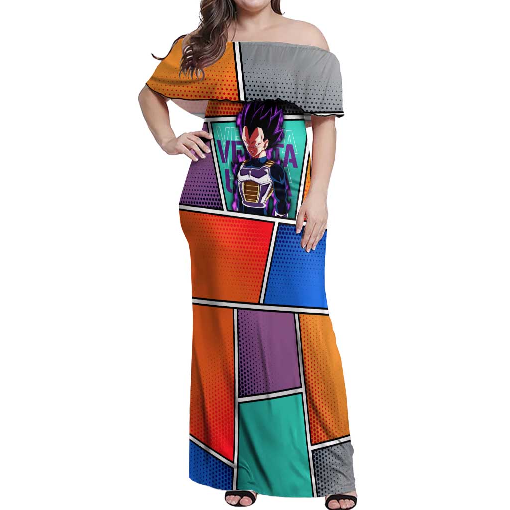 - Dragon Ball Off Shoulder Maxi Dress Anime Style
