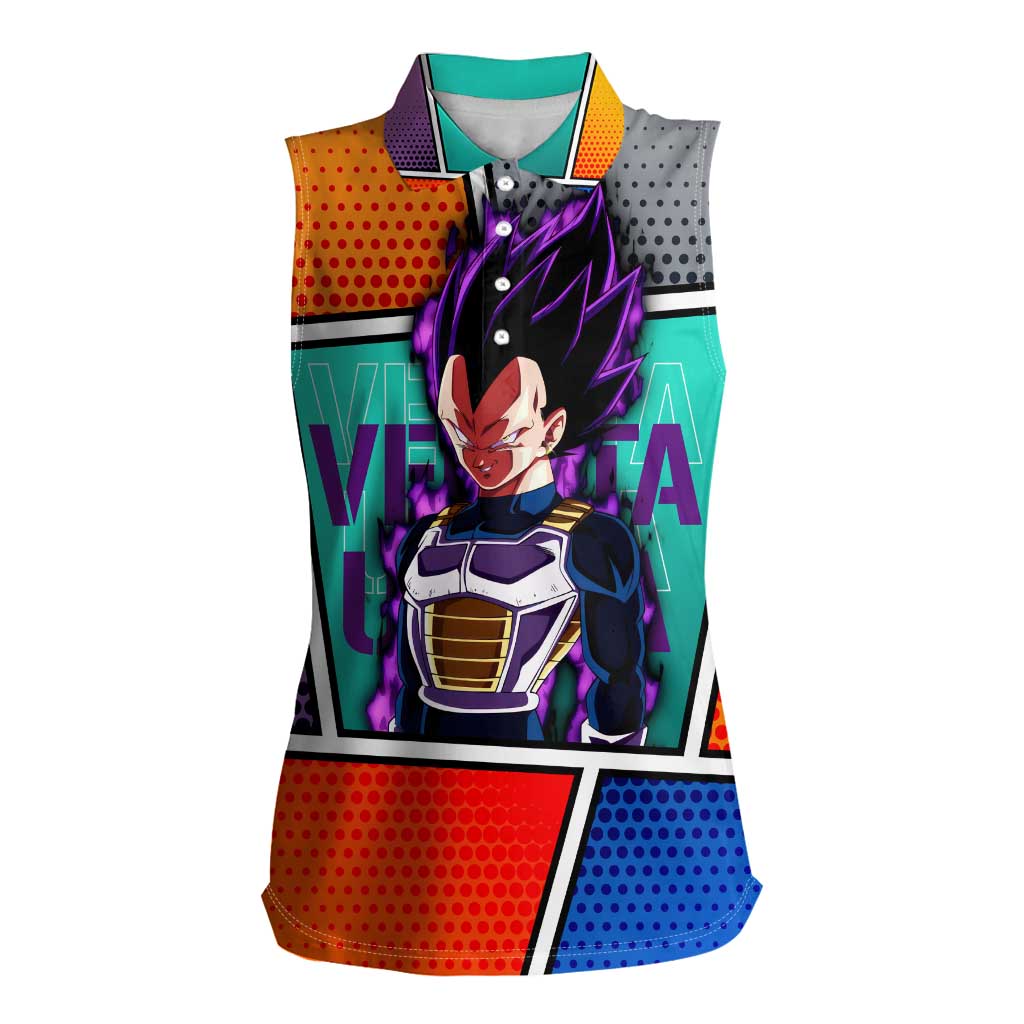 - Dragon Ball Women Sleeveless Polo Shirt Anime Style