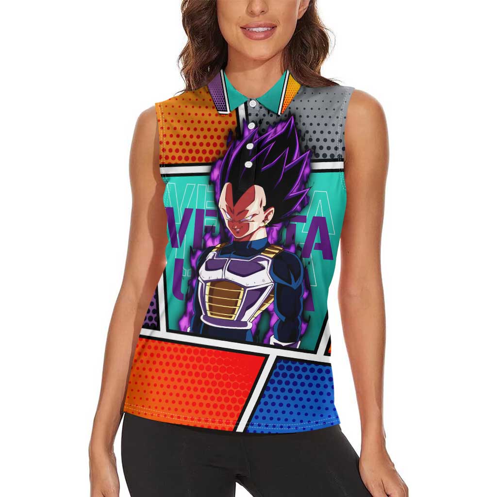 - Dragon Ball Women Sleeveless Polo Shirt Anime Style