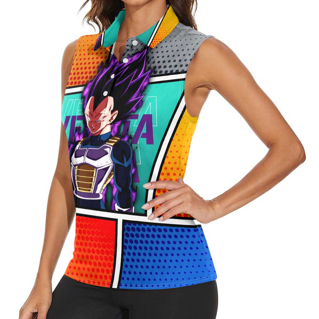 - Dragon Ball Women Sleeveless Polo Shirt Anime Style