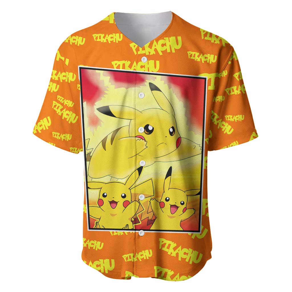 Pika Pika Chu - Pokémon Baseball Jersey Anime Style