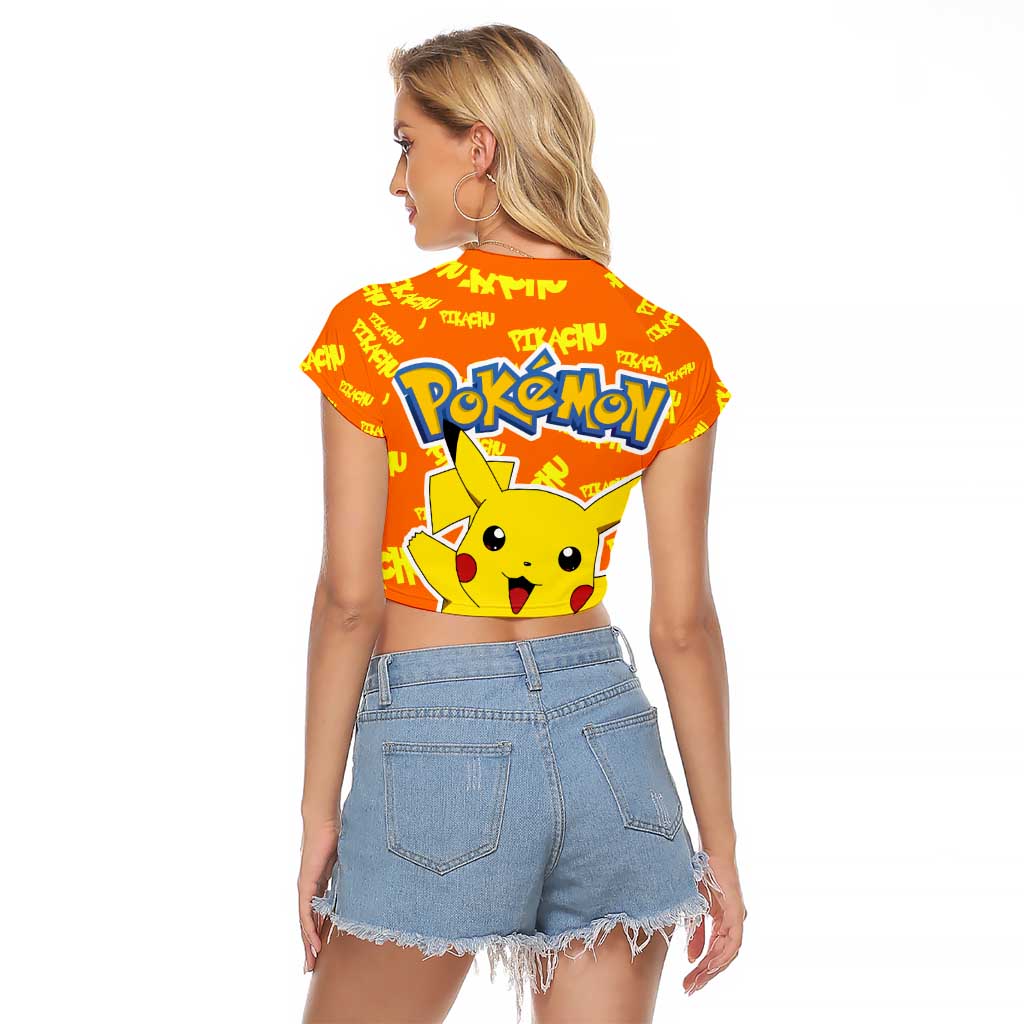 Pika Pika Chu - Pokémon Raglan Cropped T Shirt Anime Style