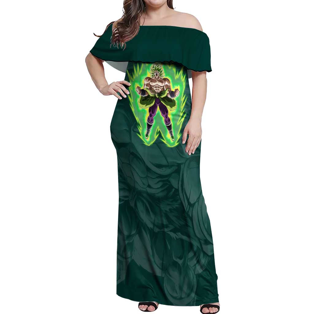 Broly - Dragon Ball Off Shoulder Maxi Dress Anime Style