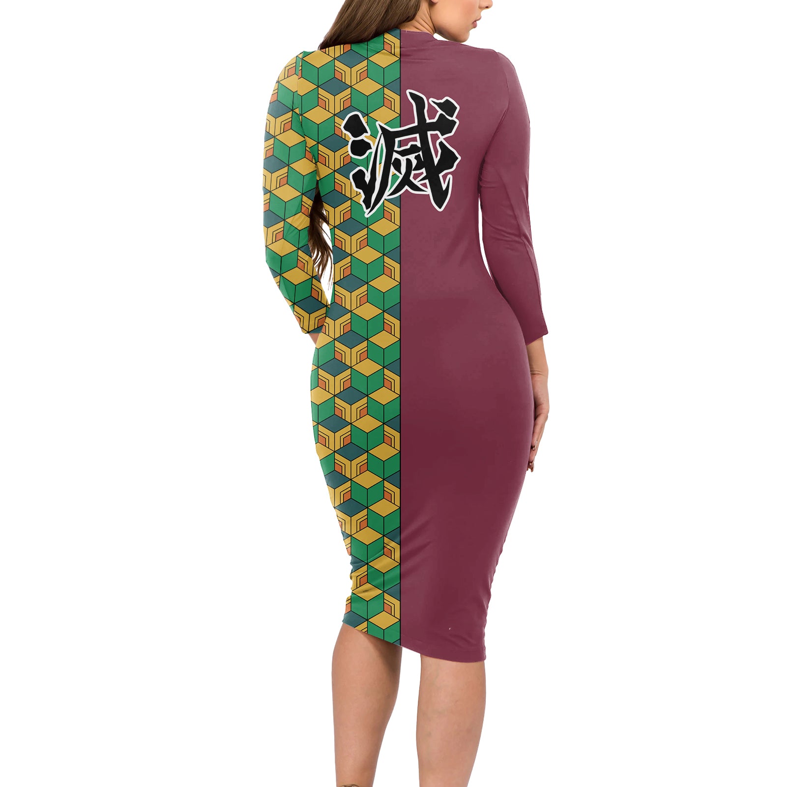 Giyuu Long Sleeve Bodycon Dress Demon Slayer Funny Style