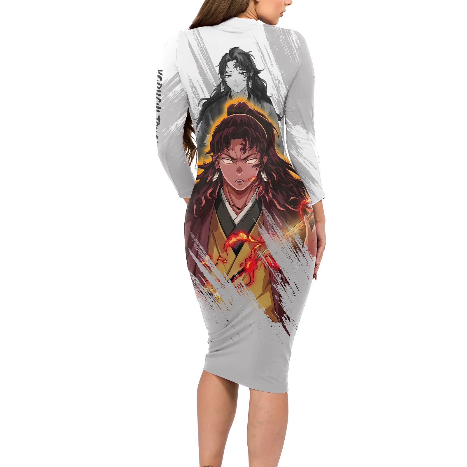 Yoriichi Tsugikuni Long Sleeve Bodycon Dress Demon Slayer