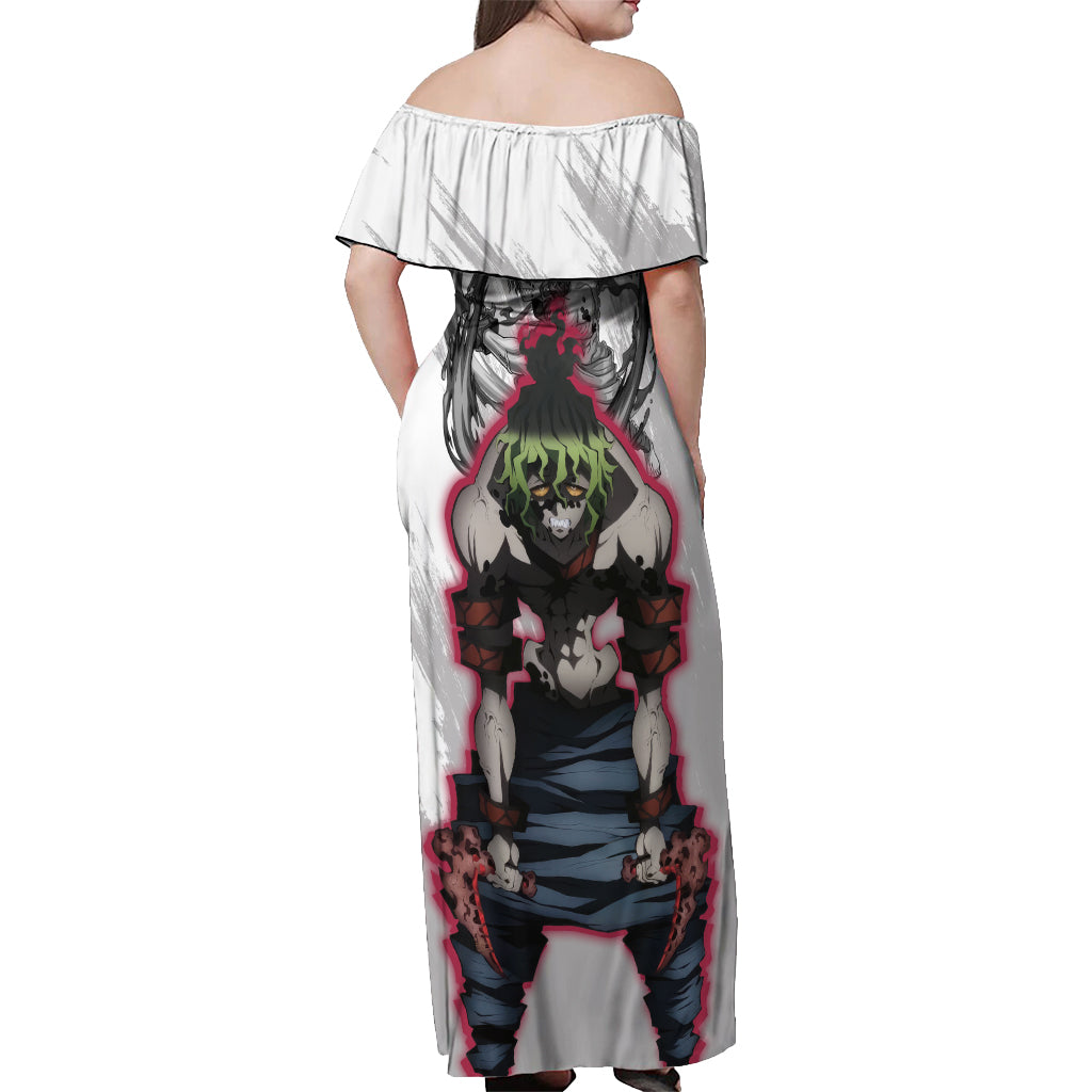 Gyutaro Off Shoulder Maxi Dress Demon Slayer