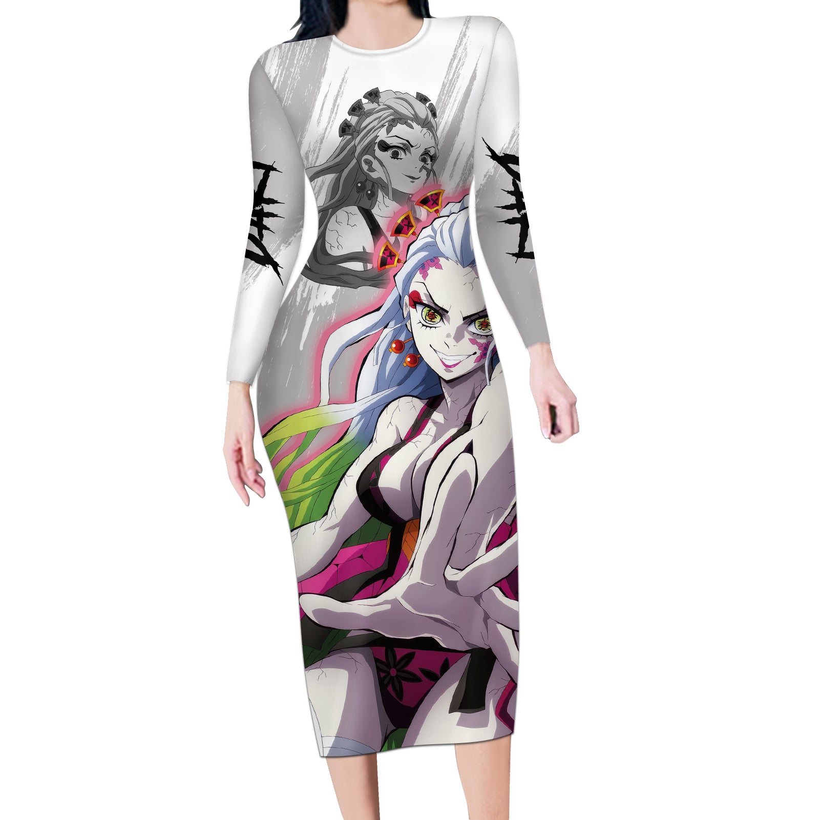 Daki Long Sleeve Bodycon Dress Demon Slayer