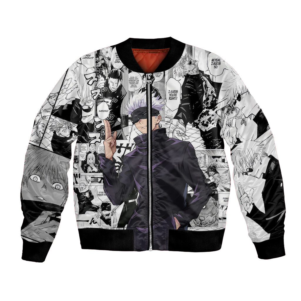 Satoru Gojo  - Jujutsu Kaisen Bomber Jacket Mix Manga Shirts