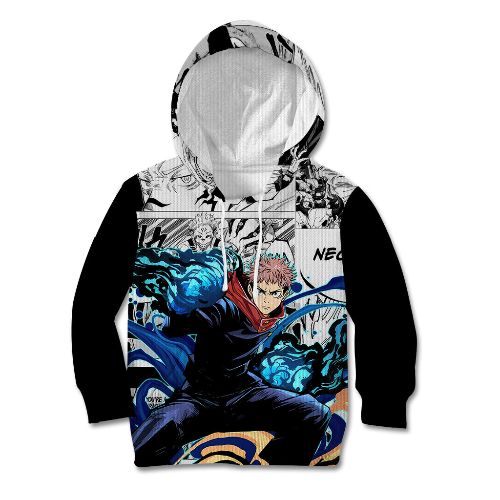 Yuji Itadori - Jujutsu Kaisen Kid Hoodie Manga Style