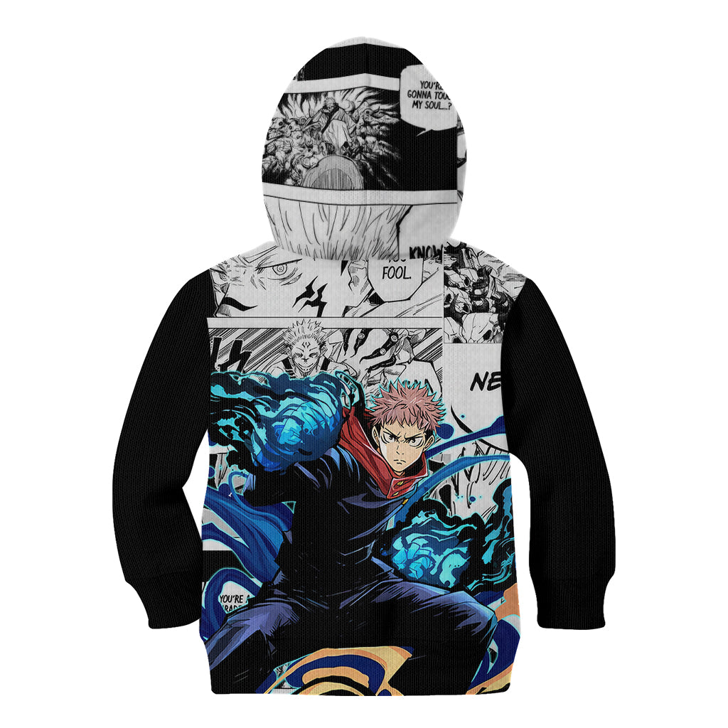 Yuji Itadori - Jujutsu Kaisen Kid Hoodie Manga Style