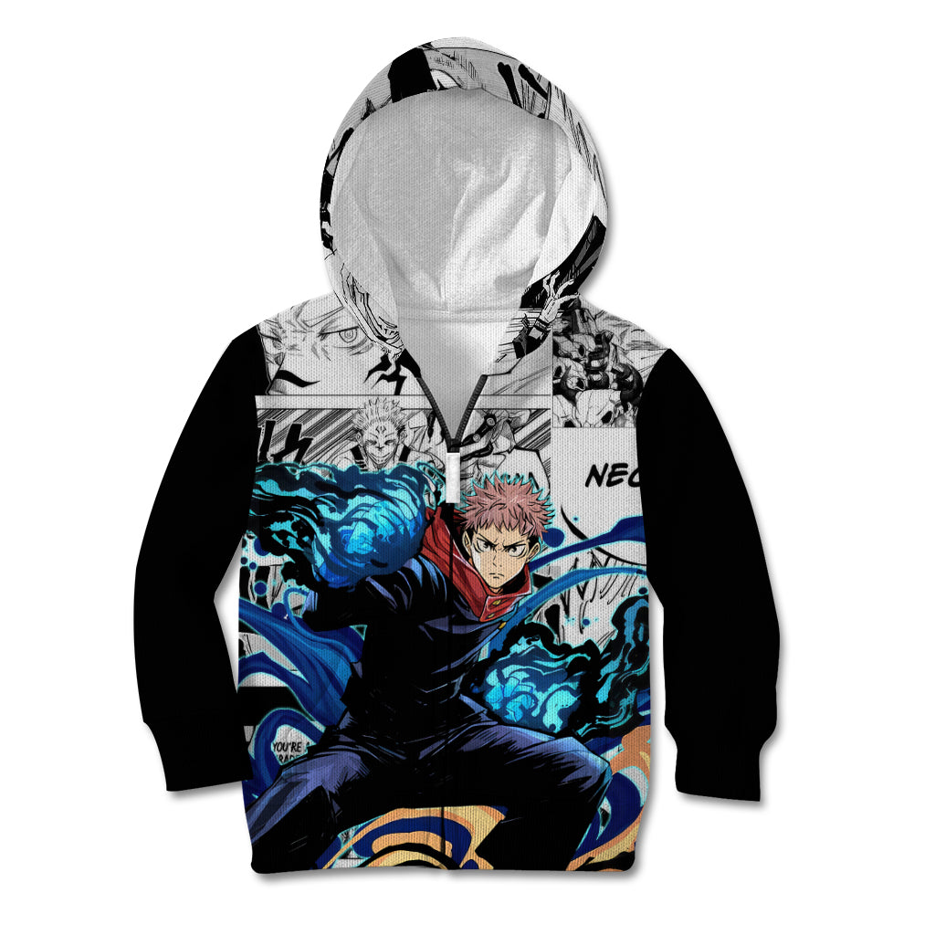 Yuji Itadori - Jujutsu Kaisen Kid Hoodie Manga Style