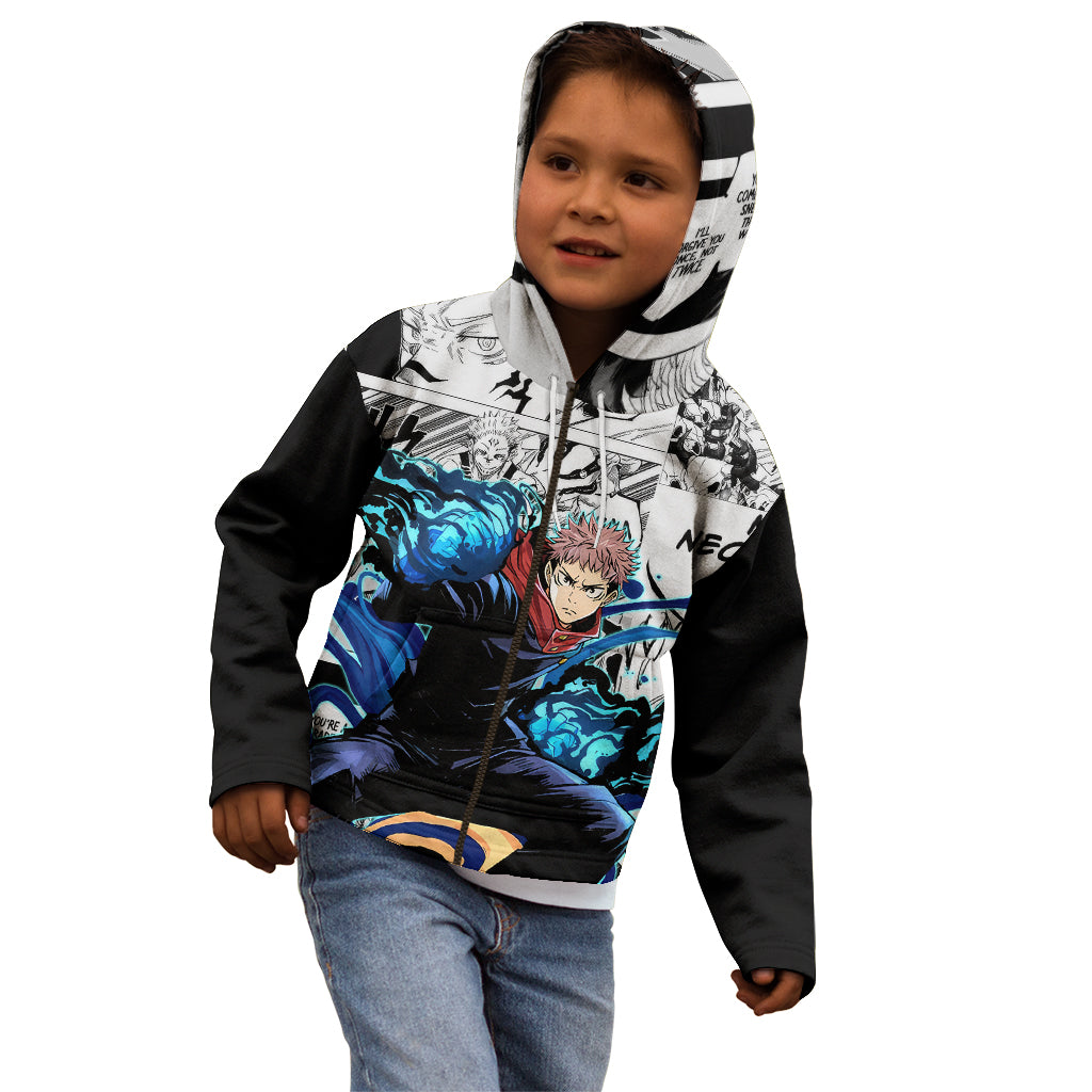 Yuji Itadori - Jujutsu Kaisen Kid Hoodie Manga Style