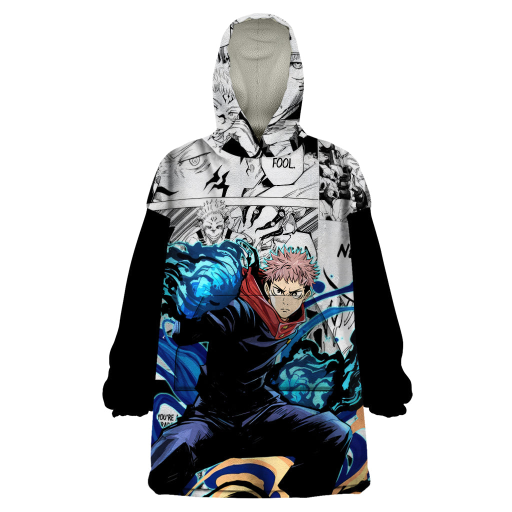Yuji Itadori - Jujutsu Kaisen Wearable Blanket Hoodie Manga Style