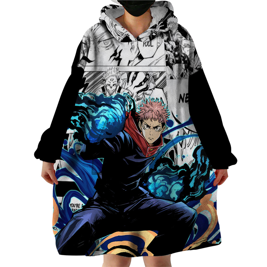 Yuji Itadori - Jujutsu Kaisen Wearable Blanket Hoodie Manga Style