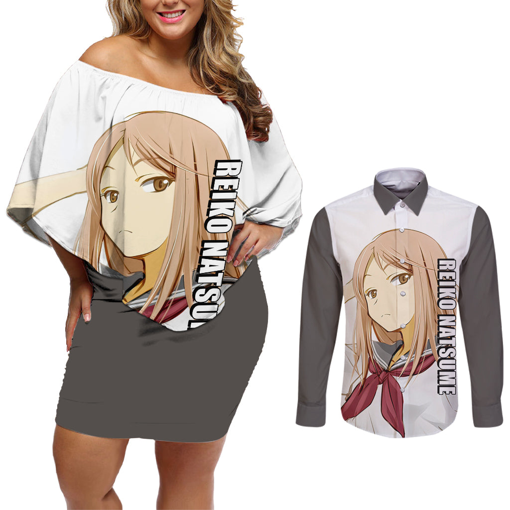 Reiko Natsume Couples Matching Off Shoulder Short Dress and Long Sleeve Button Shirt Natsume Yuujin Chou