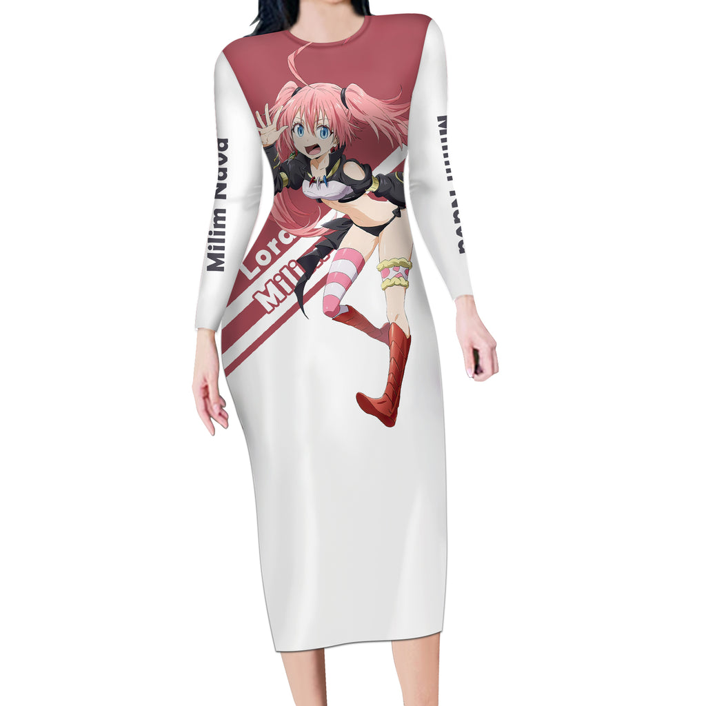 Demon Lord Milim Nava Long Sleeve Bodycon Dress TenSura Anime