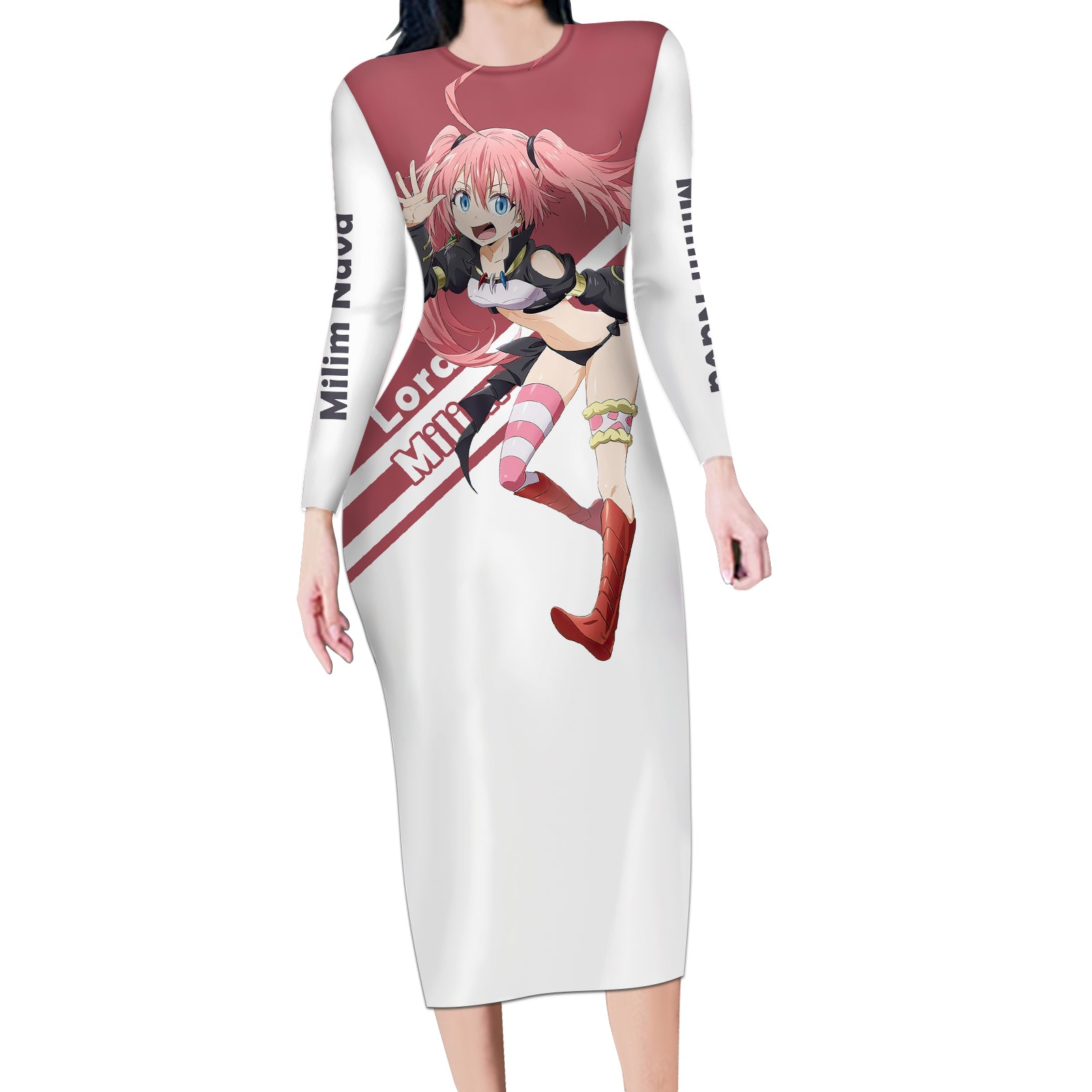 Demon Lord Milim Nava Long Sleeve Bodycon Dress TenSura Anime