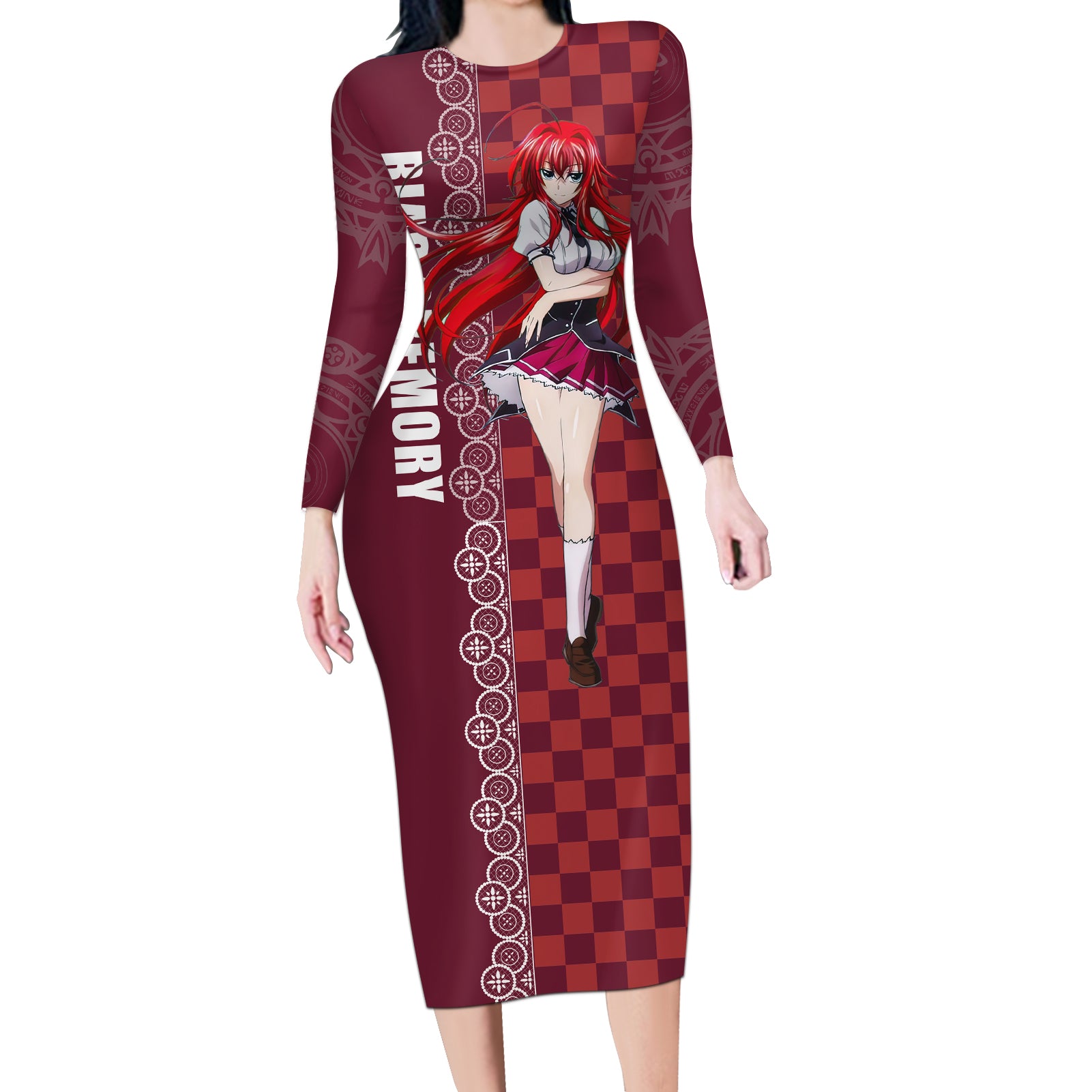 Rias Gremory Long Sleeve Bodycon Dress High School DxD Anime